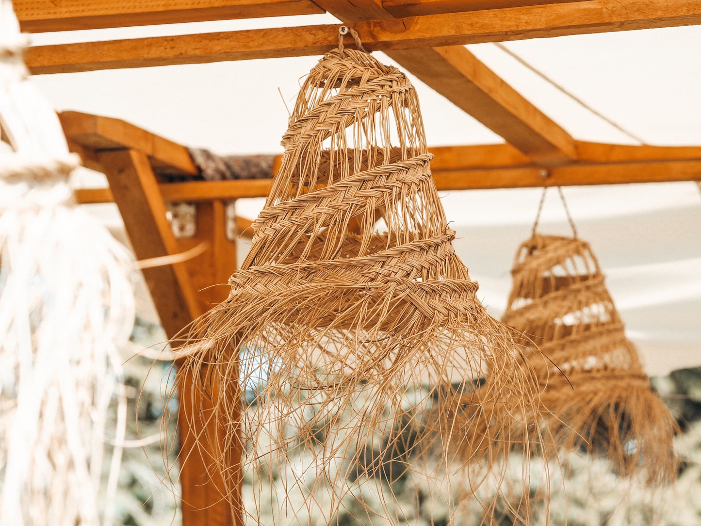 Marokkanischer Lampenschirm Malik – Rund & Handgefertigt aus Halfa-Gras