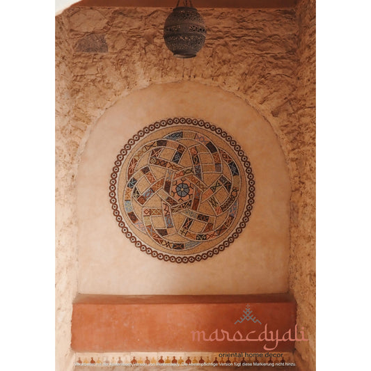 Bench with decoration poster