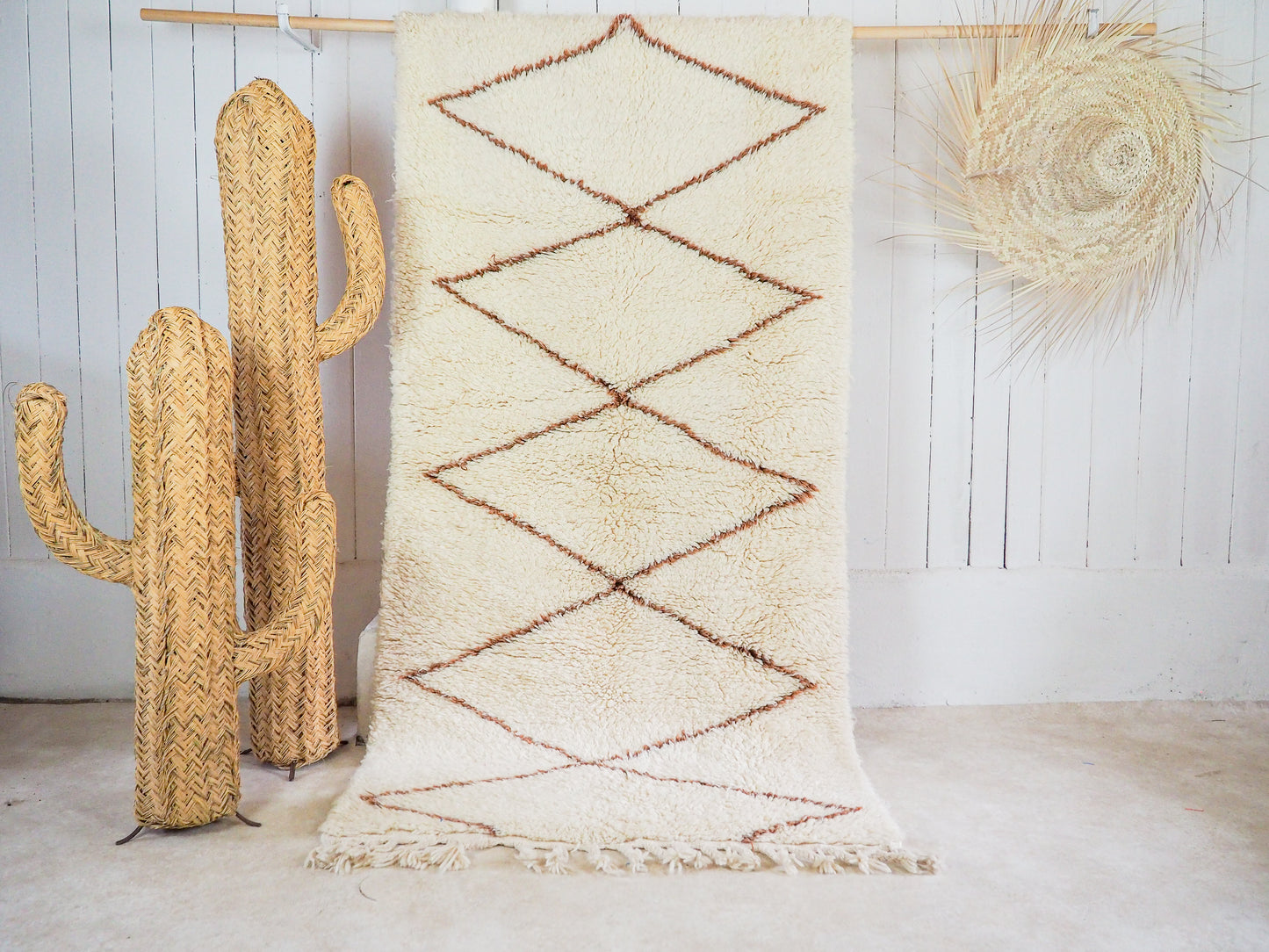 Beni Ouarain Teppich `Sahara` – Handgefertigte Naturschönheit aus Marokko |  222 x 110 cm