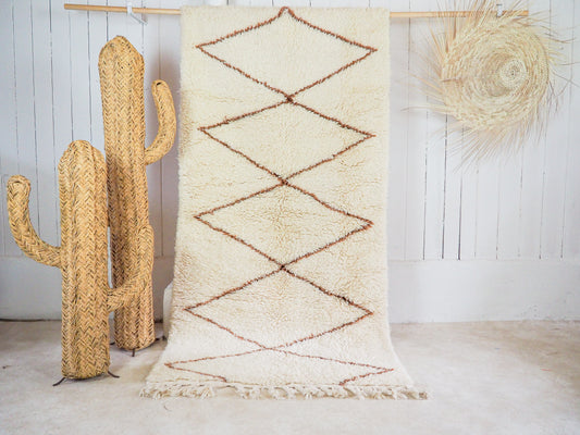 Beni Ouarain Teppich `Sahara` – Handgefertigte Naturschönheit aus Marokko |  222 x 110 cm