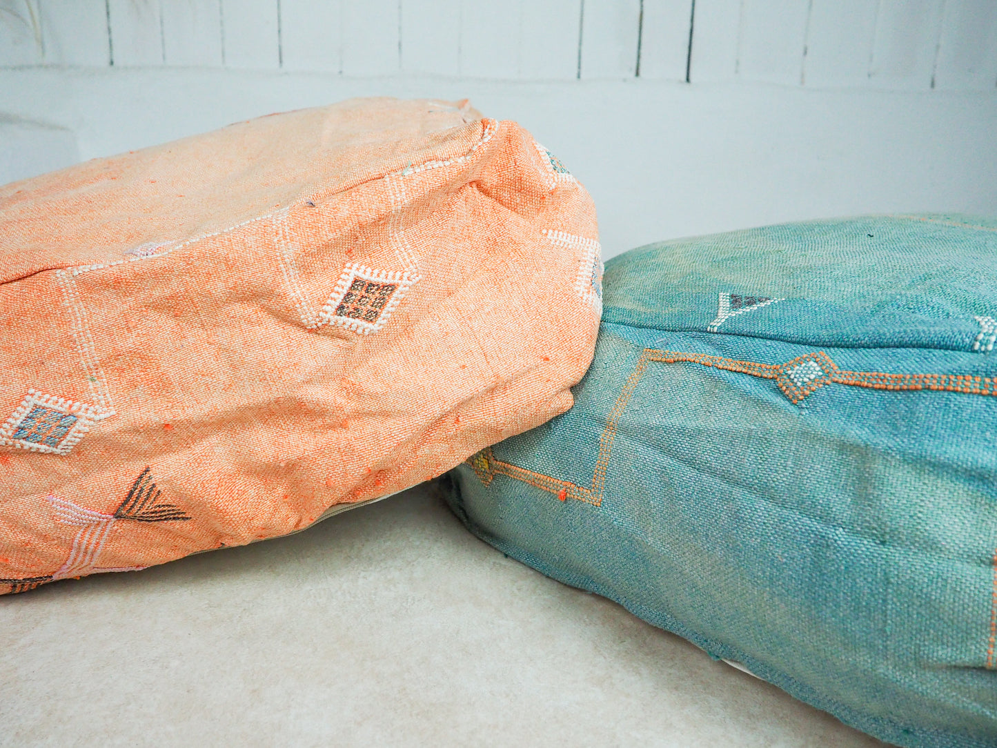 Marokkanischer Sabra Pouf ´Halima´ – Handgefertigt aus Kaktusseide