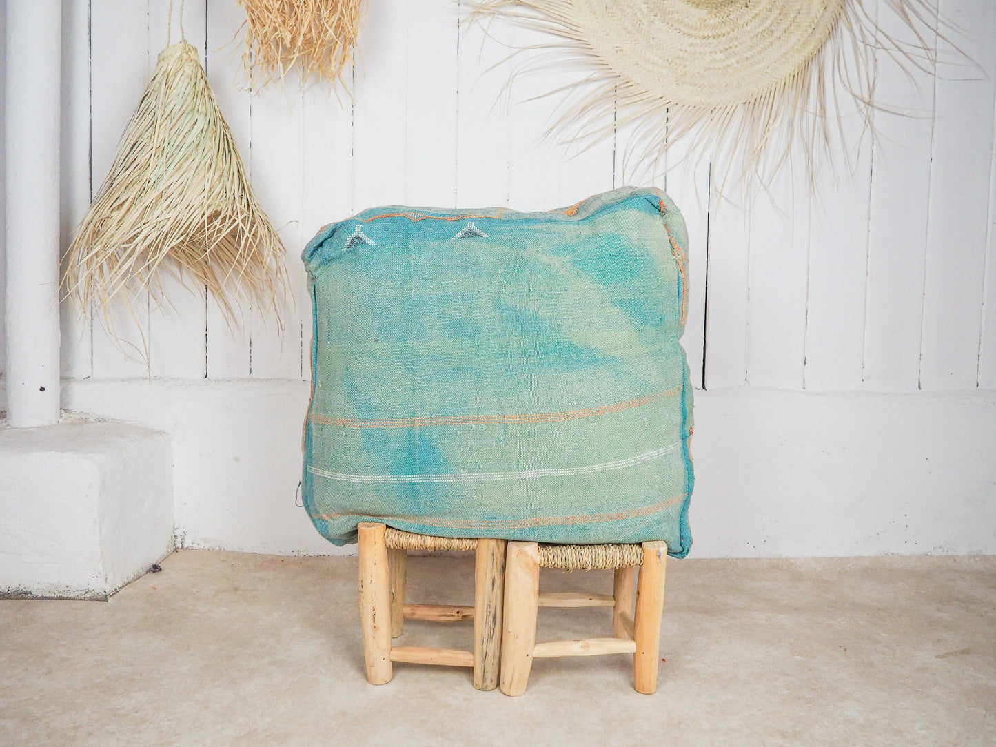 Marokkanischer Sabra Pouf ´Zahra´ – Handgefertigt aus Kaktusseide
