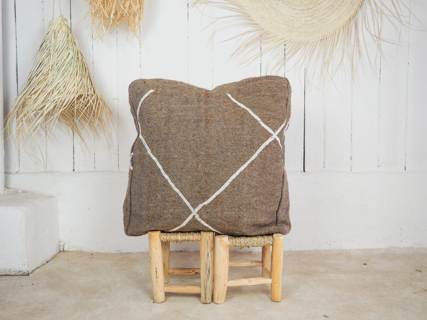 Handgefertigter Kilim Pouf aus Marokko ´hejra´ – Traditionelles Design und Naturmaterialien