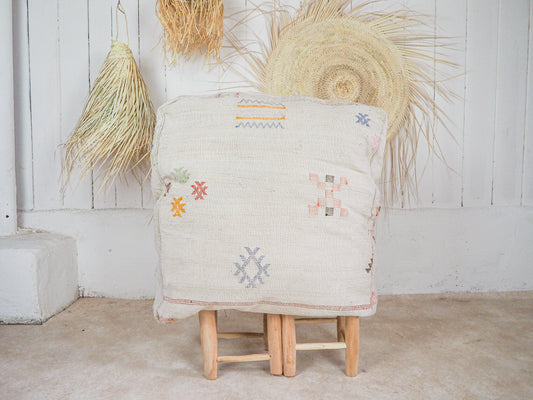 Marokkanischer Sabra Pouf ´Zaynab´ – Handgefertigt aus Kaktusseide