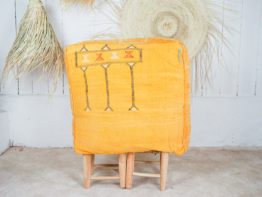 Marokkanischer Sabra Pouf ´Noura´ – Handgefertigt aus Kaktusseide