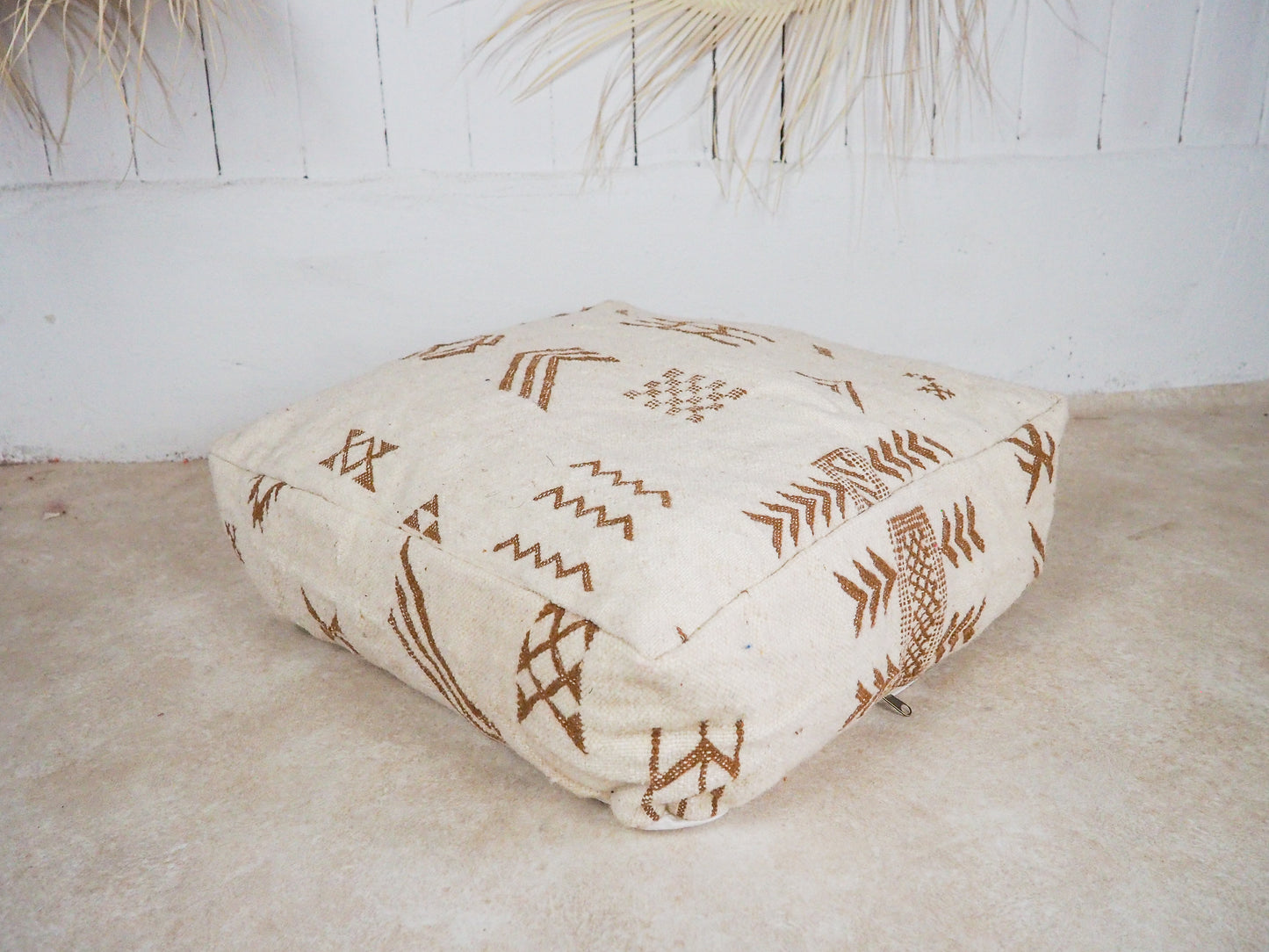 Handgefertigter Kilim Pouf aus Marokko ´malika´ – Traditionelles Design und Naturmaterialien