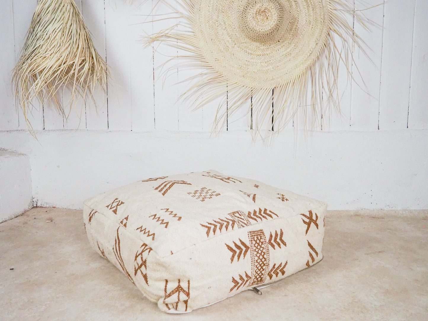 Handgefertigter Kilim Pouf aus Marokko ´malika´ – Traditionelles Design und Naturmaterialien