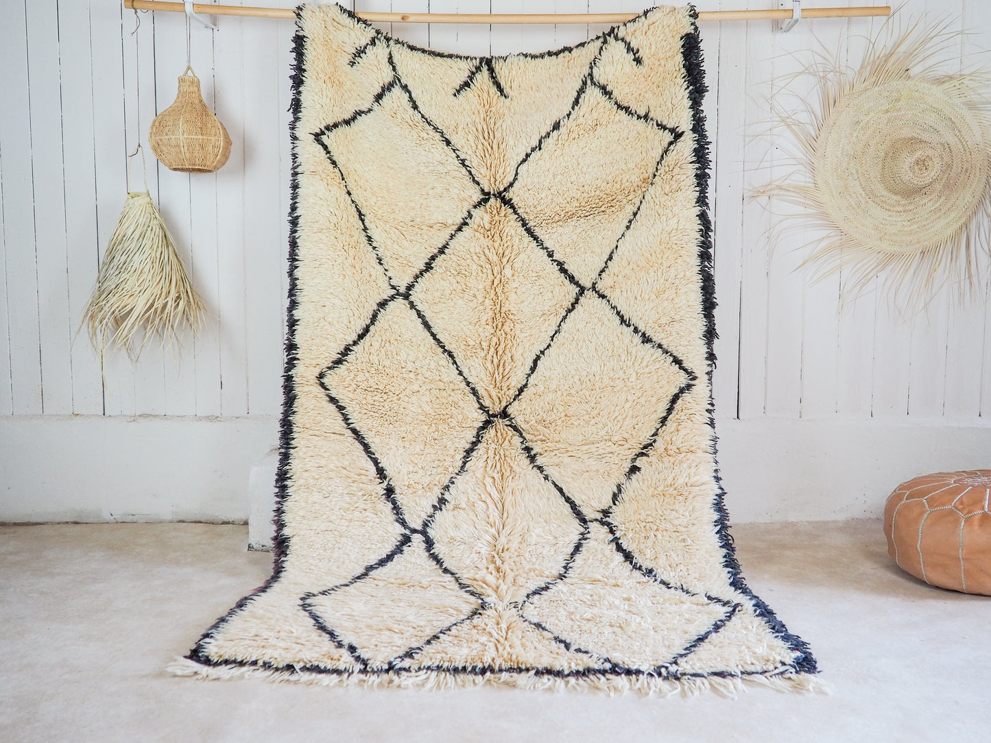 Beni Ouarain Teppich `Faris` – Handgefertigte Naturschönheit aus Marokko |  230 x 138 cm