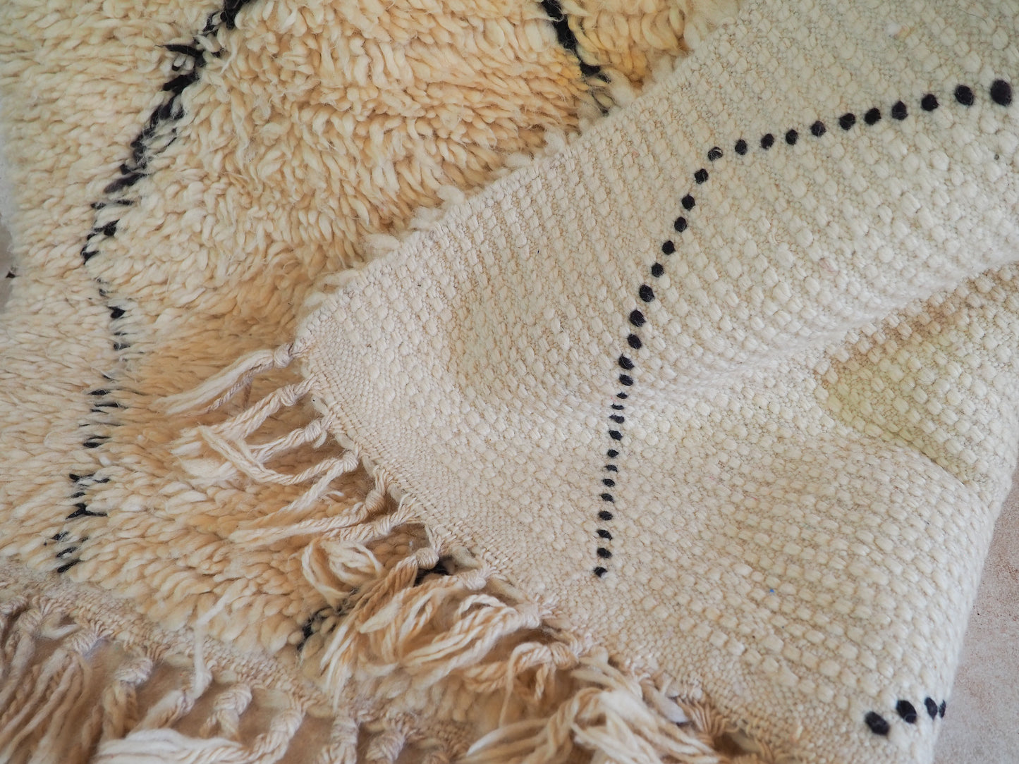 Beni Ouarain Teppich `Safi` – Handgefertigte Naturschönheit aus Marokko | 195 x 118 cm