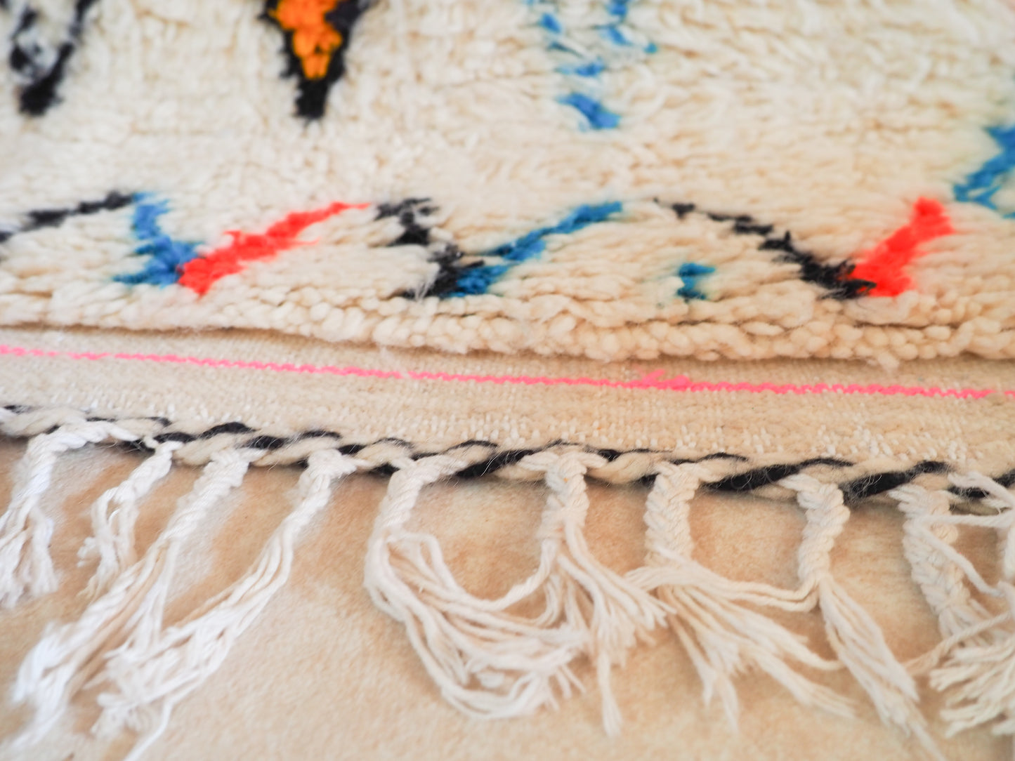 Handgefertigter Azilal Teppich `Amal` aus Marokko – Boho-Muster und hochwertige Wolle | 140 x 94 cm