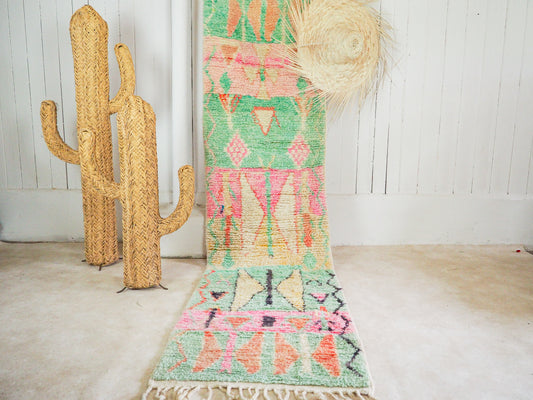Handgefertigter Boujaad Läufer `Fes` aus Marokko – Einzigartige Schönheit für dein Zuhause | 300 x 85 cm