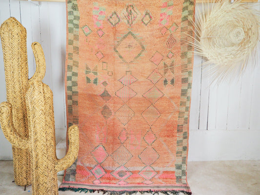 Einzigartiger Boujaad Vintage Teppich `Amira` aus Marokko – Traditionell handgefertigt | 189 x 126 cm